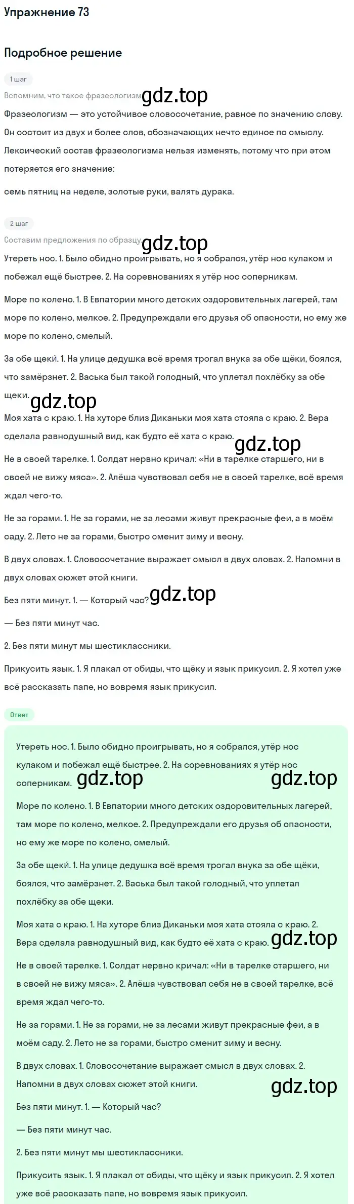 Решение номер 73 (страница 267) гдз по русскому языку 5 класс Шмелев, Флоренская, учебник 1 часть