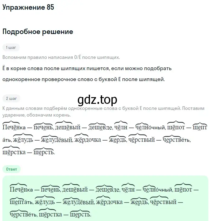 Решение номер 85 (страница 275) гдз по русскому языку 5 класс Шмелев, Флоренская, учебник 1 часть