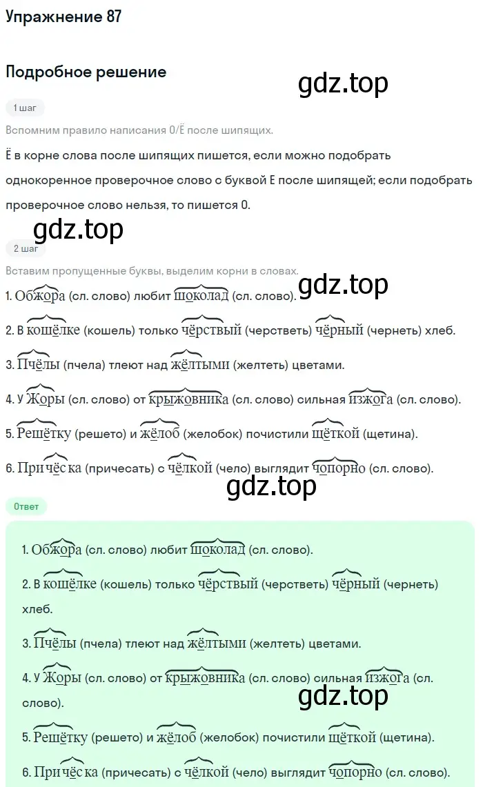 Решение номер 87 (страница 275) гдз по русскому языку 5 класс Шмелев, Флоренская, учебник 1 часть