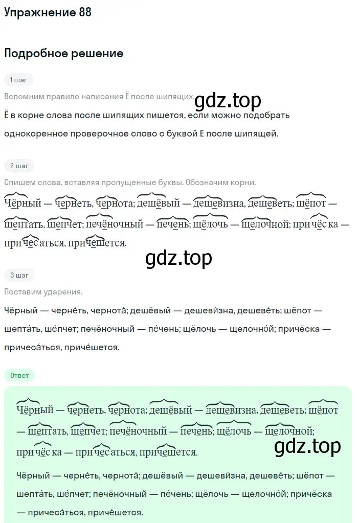 Решение номер 88 (страница 275) гдз по русскому языку 5 класс Шмелев, Флоренская, учебник 1 часть