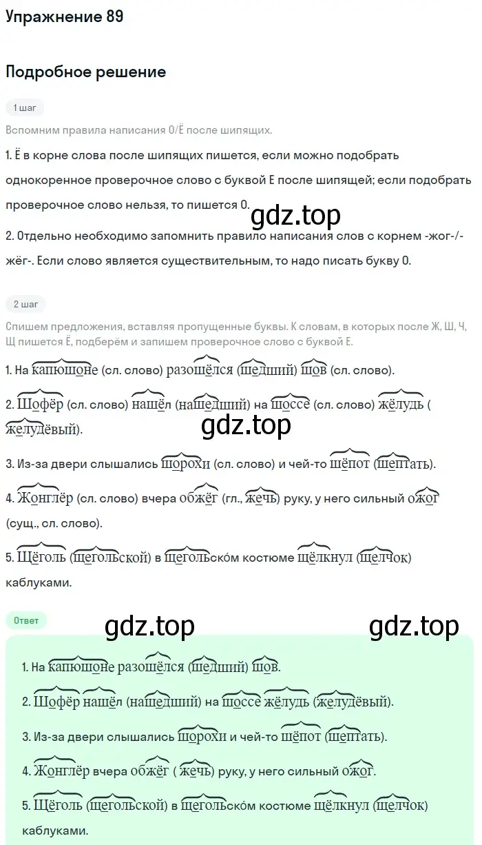 Решение номер 89 (страница 276) гдз по русскому языку 5 класс Шмелев, Флоренская, учебник 1 часть