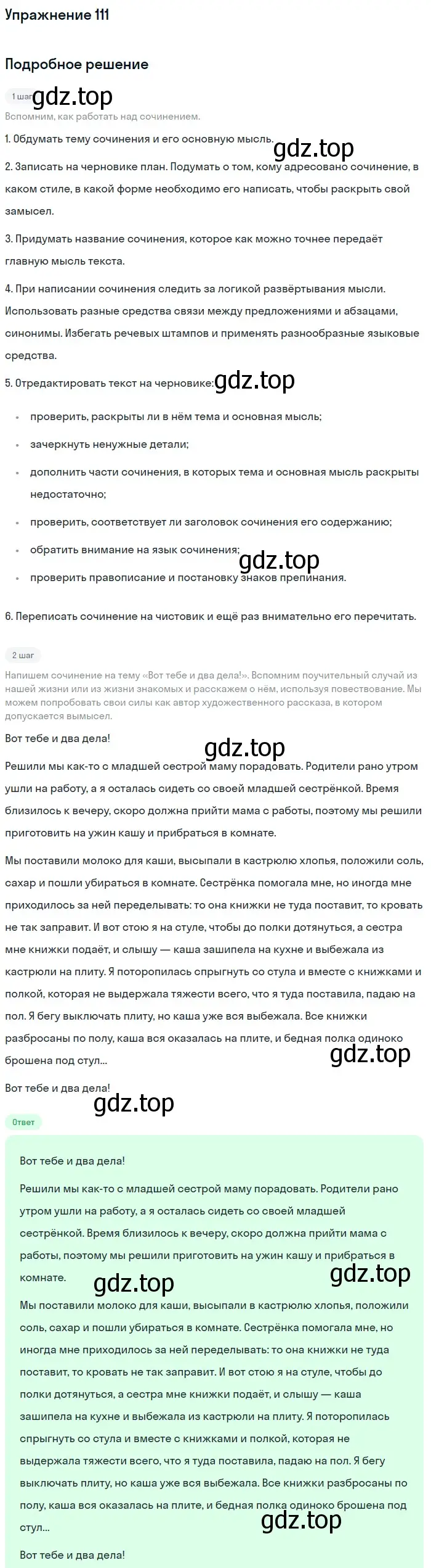 Решение номер 111 (страница 91) гдз по русскому языку 5 класс Шмелев, Флоренская, учебник 2 часть