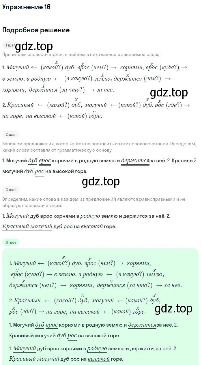Решение номер 16 (страница 20) гдз по русскому языку 5 класс Шмелев, Флоренская, учебник 2 часть
