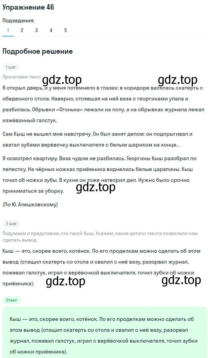 Решение номер 46 (страница 43) гдз по русскому языку 5 класс Шмелев, Флоренская, учебник 2 часть