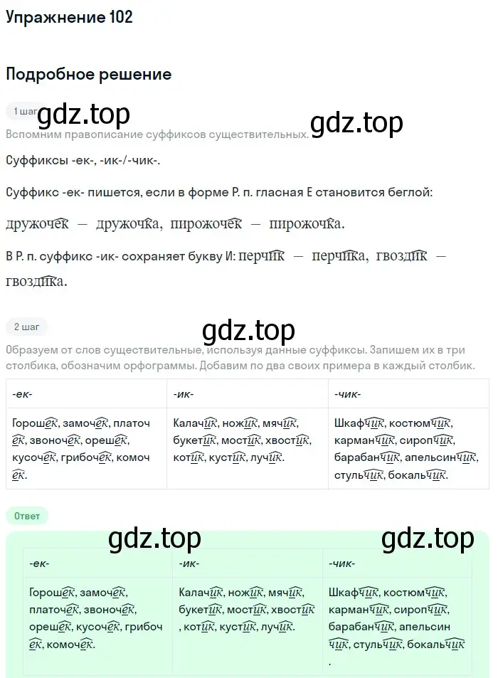Решение номер 102 (страница 163) гдз по русскому языку 5 класс Шмелев, Флоренская, учебник 2 часть
