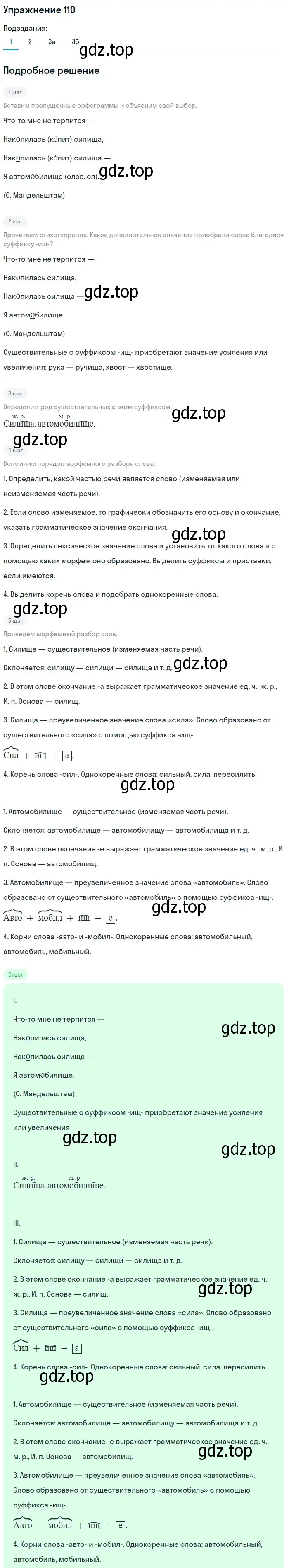 Решение номер 110 (страница 166) гдз по русскому языку 5 класс Шмелев, Флоренская, учебник 2 часть