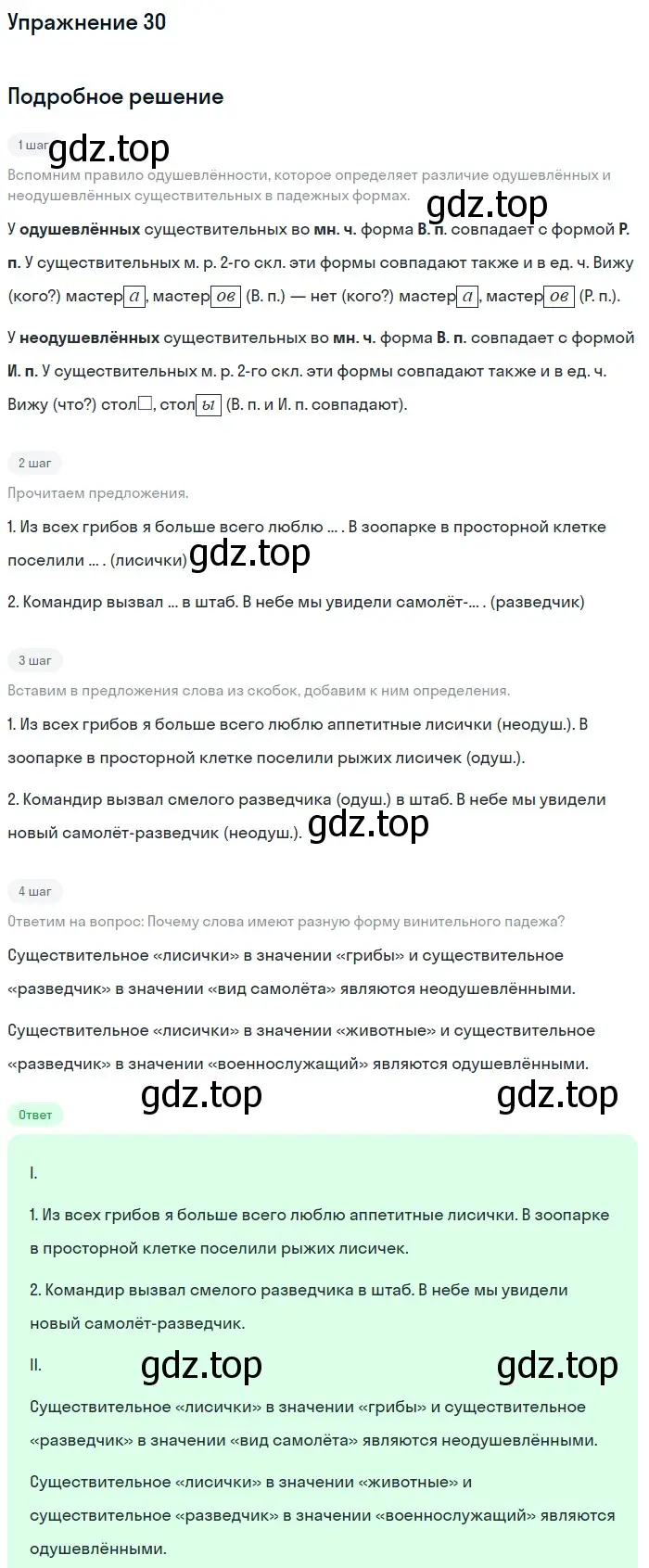 Решение номер 30 (страница 123) гдз по русскому языку 5 класс Шмелев, Флоренская, учебник 2 часть