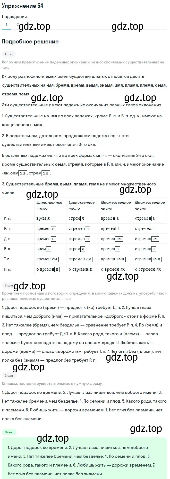 Решение номер 54 (страница 137) гдз по русскому языку 5 класс Шмелев, Флоренская, учебник 2 часть