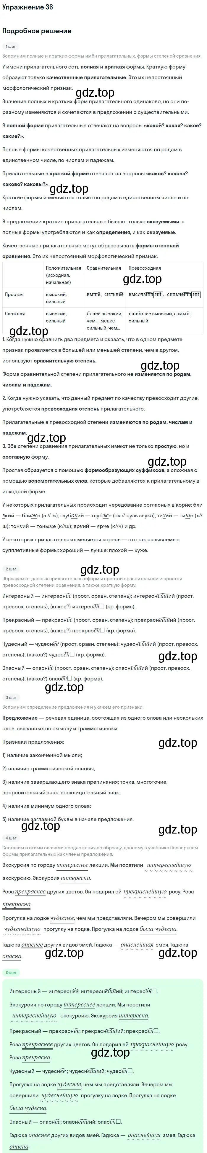 Решение номер 36 (страница 211) гдз по русскому языку 5 класс Шмелев, Флоренская, учебник 2 часть