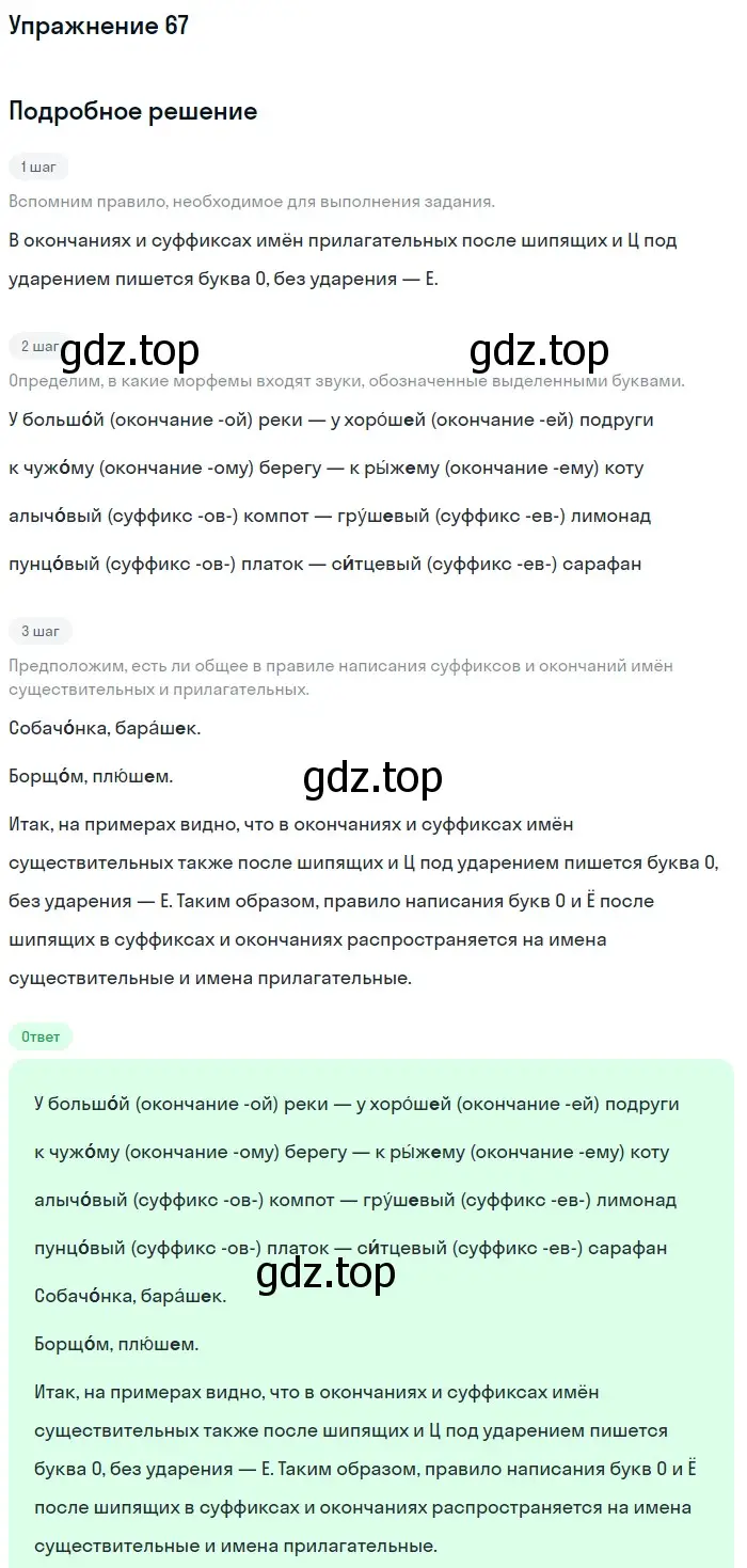 Решение номер 67 (страница 228) гдз по русскому языку 5 класс Шмелев, Флоренская, учебник 2 часть