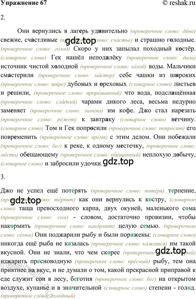 Решение 2. номер 67 (страница 41) гдз по русскому языку 5 класс Шмелев, Флоренская, учебник 1 часть