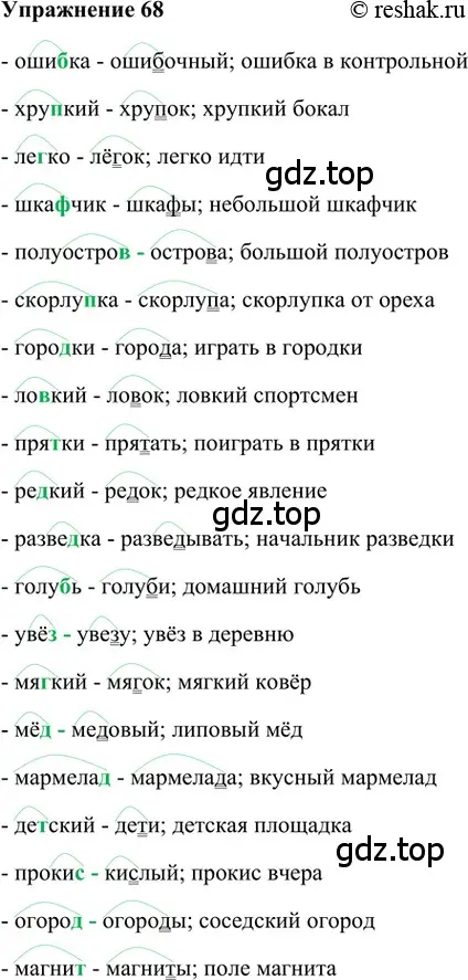 Решение 2. номер 68 (страница 43) гдз по русскому языку 5 класс Шмелев, Флоренская, учебник 1 часть