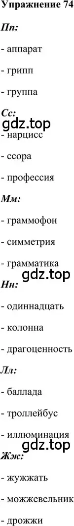 Решение 2. номер 74 (страница 46) гдз по русскому языку 5 класс Шмелев, Флоренская, учебник 1 часть