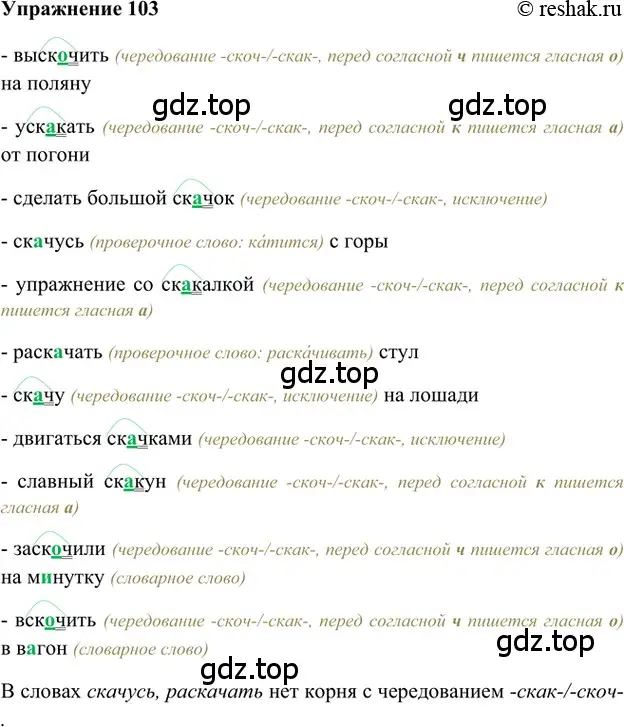 Решение 2. номер 103 (страница 190) гдз по русскому языку 5 класс Шмелев, Флоренская, учебник 1 часть