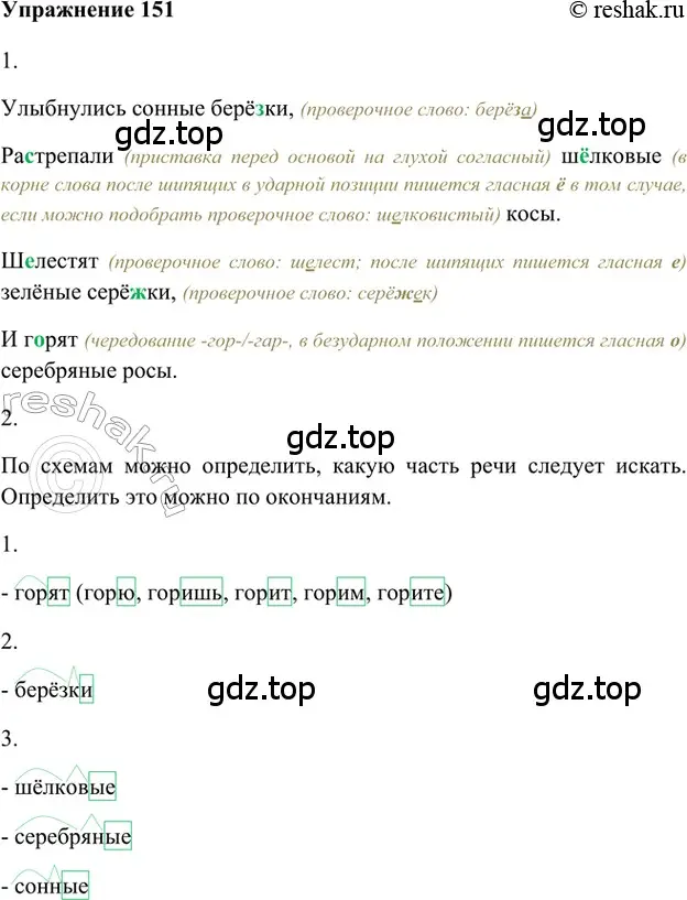 Решение 2. номер 151 (страница 219) гдз по русскому языку 5 класс Шмелев, Флоренская, учебник 1 часть