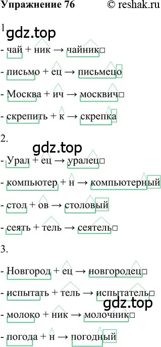 Решение 2. номер 76 (страница 177) гдз по русскому языку 5 класс Шмелев, Флоренская, учебник 1 часть