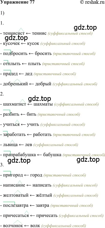 Решение 2. номер 77 (страница 177) гдз по русскому языку 5 класс Шмелев, Флоренская, учебник 1 часть