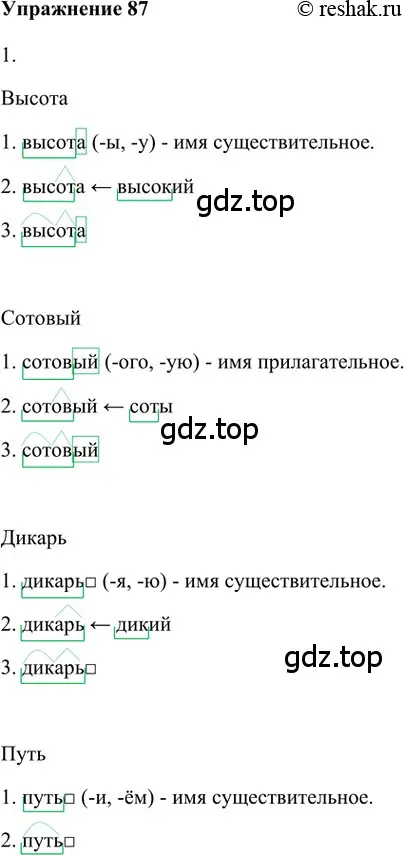 Решение 2. номер 87 (страница 182) гдз по русскому языку 5 класс Шмелев, Флоренская, учебник 1 часть