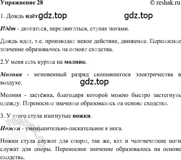 Решение 2. номер 28 (страница 244) гдз по русскому языку 5 класс Шмелев, Флоренская, учебник 1 часть