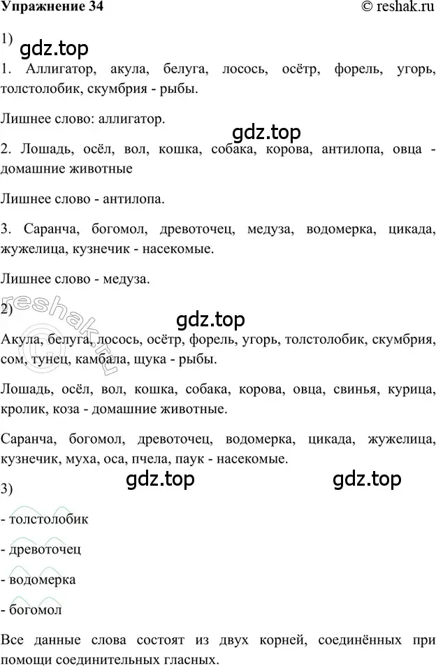 Решение 2. номер 34 (страница 249) гдз по русскому языку 5 класс Шмелев, Флоренская, учебник 1 часть