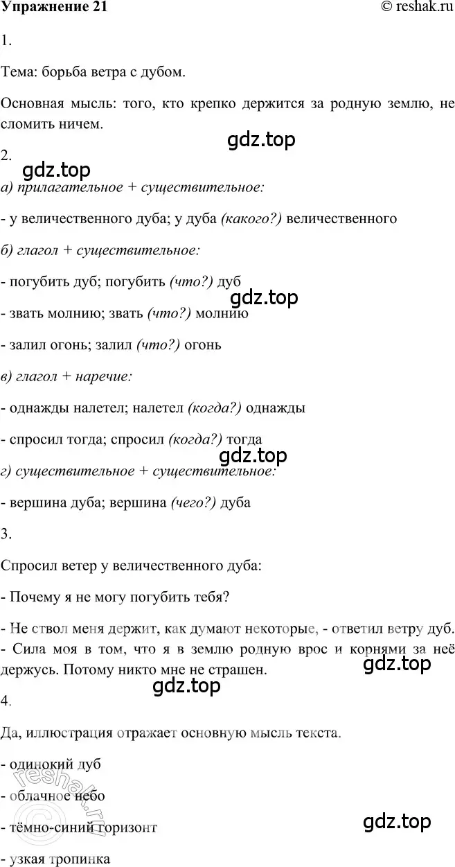 Решение 2. номер 21 (страница 23) гдз по русскому языку 5 класс Шмелев, Флоренская, учебник 2 часть