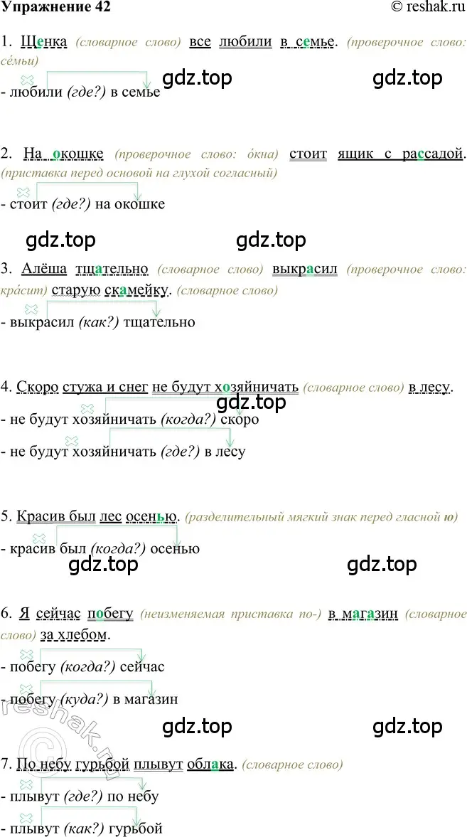 Решение 2. номер 42 (страница 42) гдз по русскому языку 5 класс Шмелев, Флоренская, учебник 2 часть