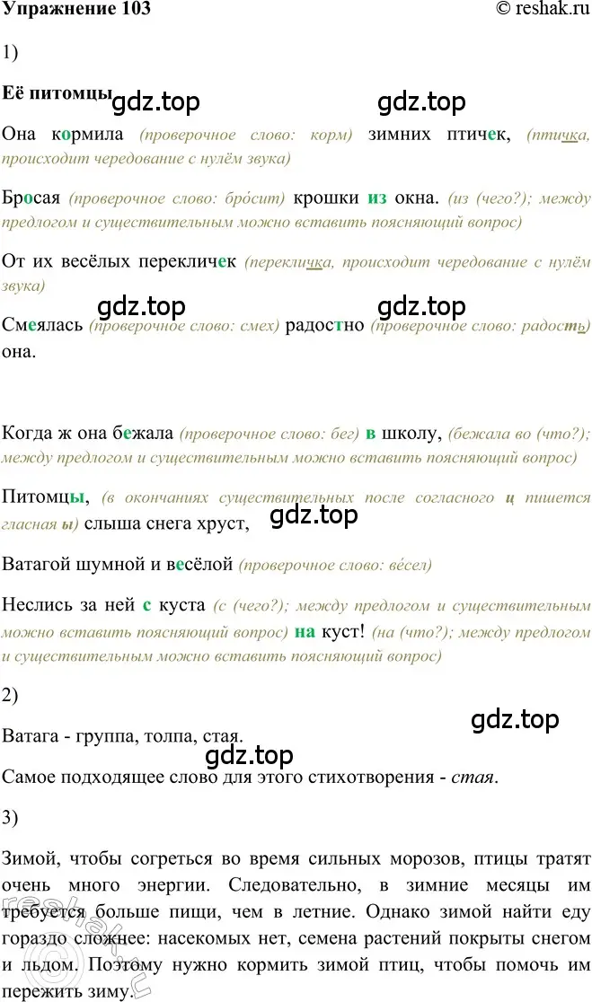 Решение 2. номер 103 (страница 163) гдз по русскому языку 5 класс Шмелев, Флоренская, учебник 2 часть