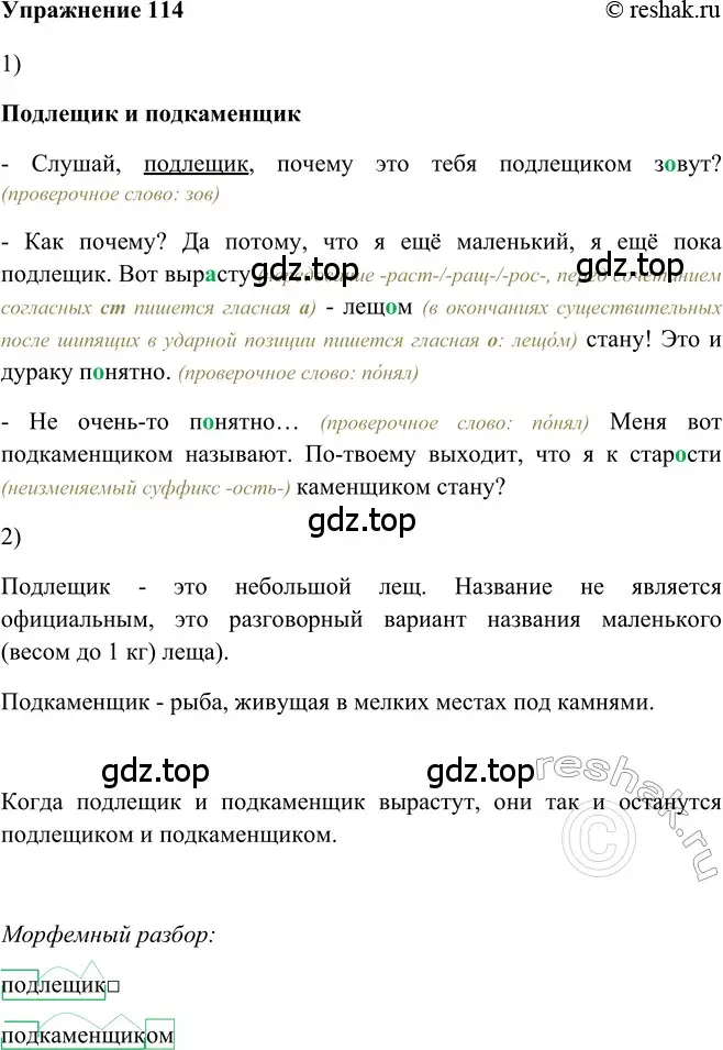 Решение 2. номер 114 (страница 168) гдз по русскому языку 5 класс Шмелев, Флоренская, учебник 2 часть