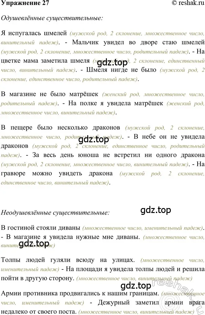 Решение 2. номер 27 (страница 122) гдз по русскому языку 5 класс Шмелев, Флоренская, учебник 2 часть