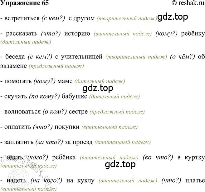 Решение 2. номер 65 (страница 145) гдз по русскому языку 5 класс Шмелев, Флоренская, учебник 2 часть