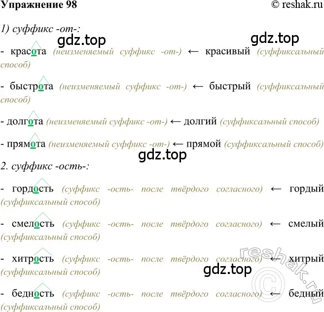 Решение 2. номер 98 (страница 161) гдз по русскому языку 5 класс Шмелев, Флоренская, учебник 2 часть