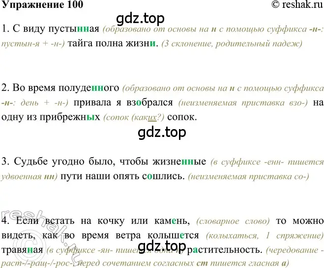 Решение 2. номер 100 (страница 246) гдз по русскому языку 5 класс Шмелев, Флоренская, учебник 2 часть