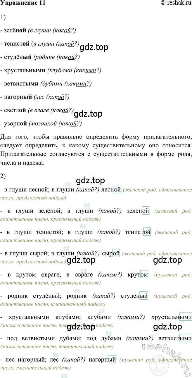 Решение 2. номер 11 (страница 197) гдз по русскому языку 5 класс Шмелев, Флоренская, учебник 2 часть