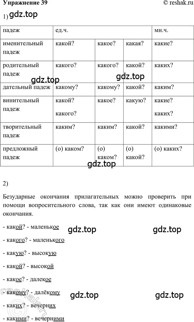 Решение 2. номер 39 (страница 212) гдз по русскому языку 5 класс Шмелев, Флоренская, учебник 2 часть