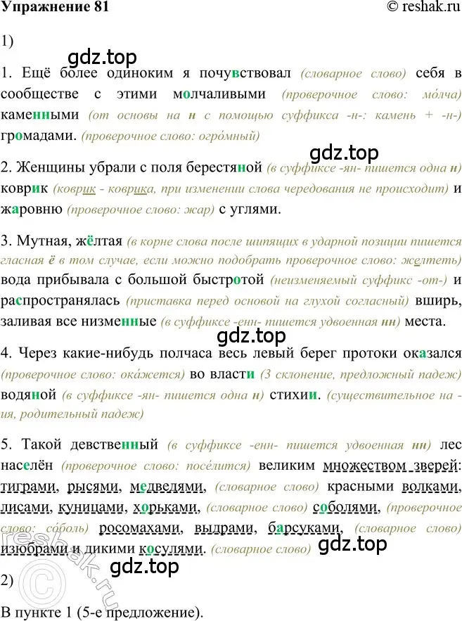 Решение 2. номер 81 (страница 234) гдз по русскому языку 5 класс Шмелев, Флоренская, учебник 2 часть