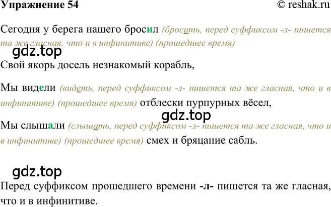 Решение 2. номер 54 (страница 281) гдз по русскому языку 5 класс Шмелев, Флоренская, учебник 2 часть