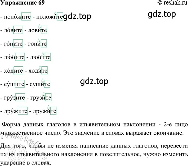 Решение 2. номер 69 (страница 288) гдз по русскому языку 5 класс Шмелев, Флоренская, учебник 2 часть