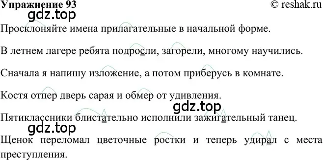 Решение 2. номер 93 (страница 299) гдз по русскому языку 5 класс Шмелев, Флоренская, учебник 2 часть