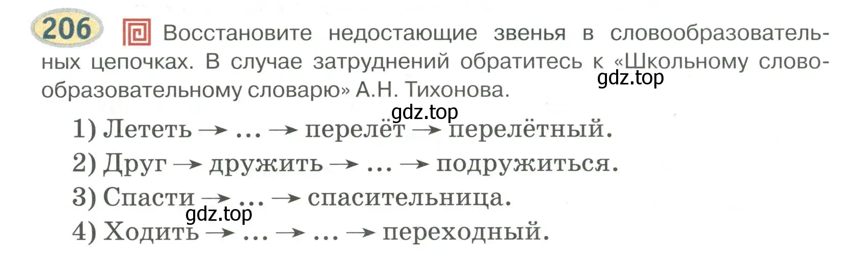 Условие номер 206 (страница 166) гдз по русскому языку 6 класс Быстрова, Кибирева, учебник 1 часть