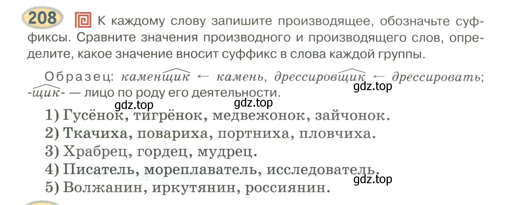 Условие номер 208 (страница 169) гдз по русскому языку 6 класс Быстрова, Кибирева, учебник 1 часть