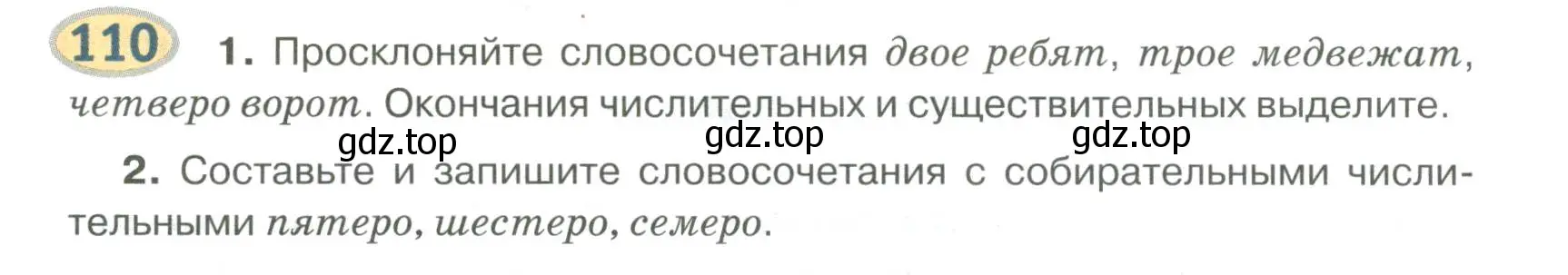 Условие номер 110 (страница 84) гдз по русскому языку 6 класс Быстрова, Кибирева, учебник 2 часть