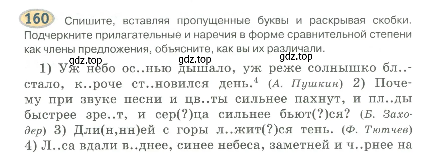 Условие номер 160 (страница 125) гдз по русскому языку 6 класс Быстрова, Кибирева, учебник 2 часть