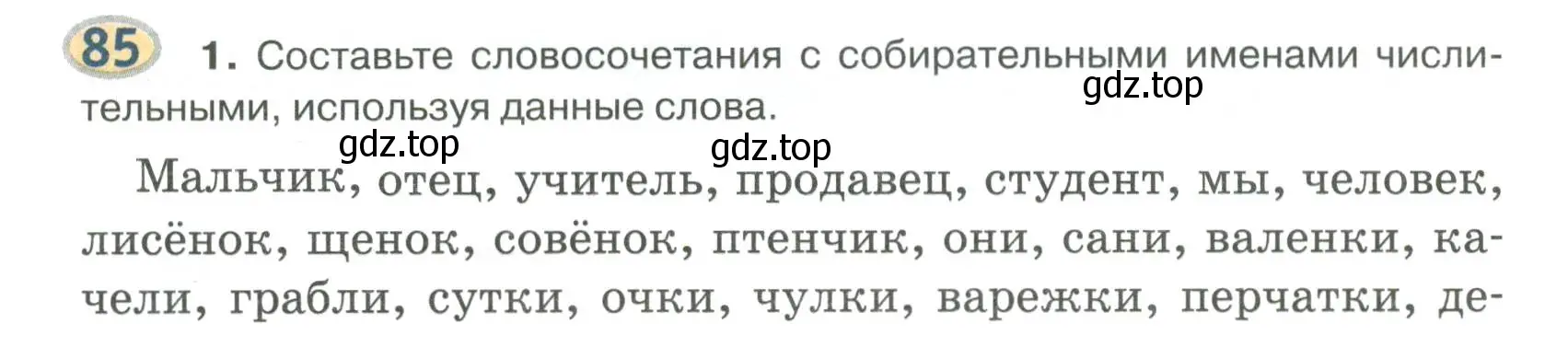 Условие номер 85 (страница 67) гдз по русскому языку 6 класс Быстрова, Кибирева, учебник 2 часть