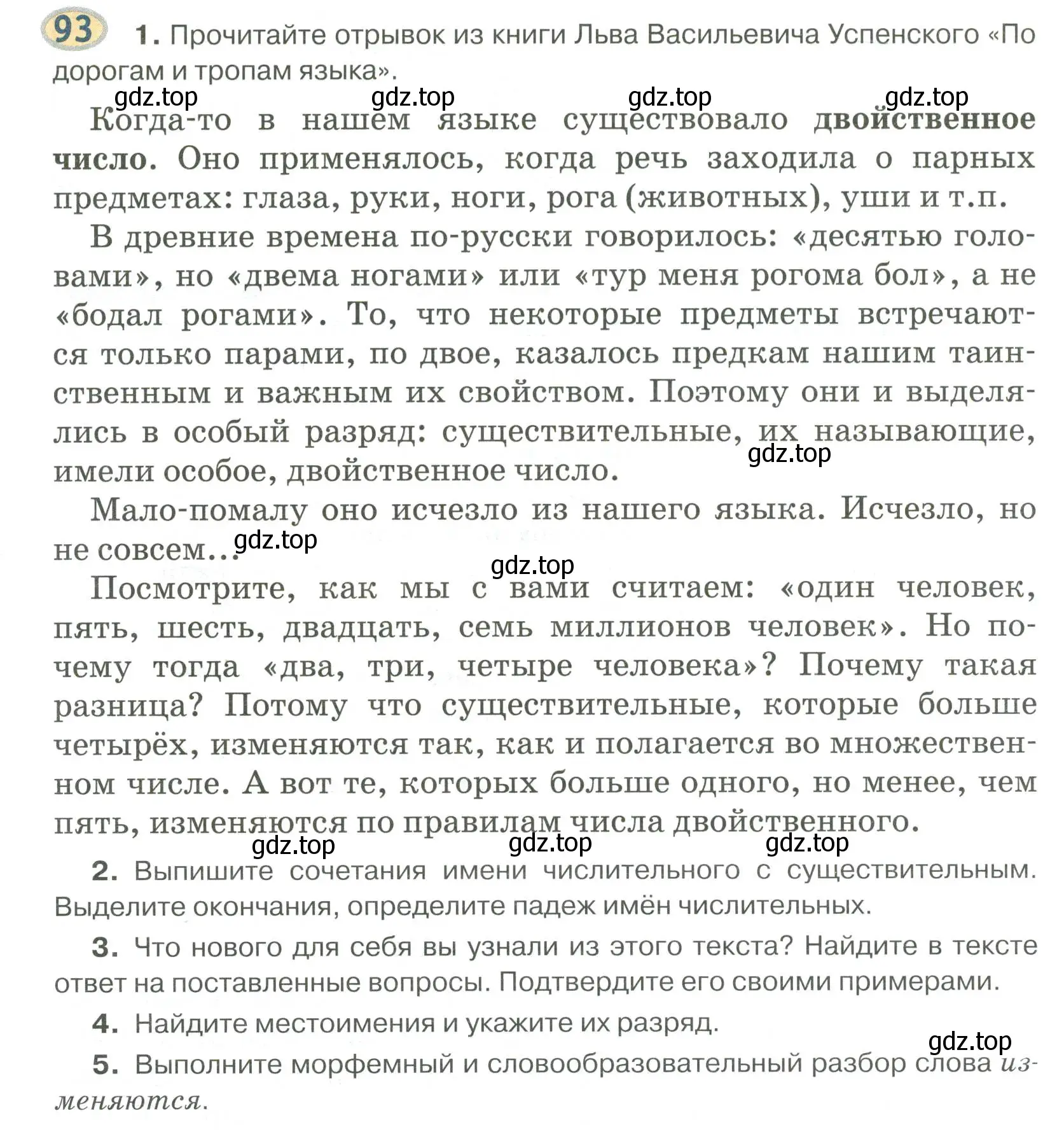 Условие номер 93 (страница 75) гдз по русскому языку 6 класс Быстрова, Кибирева, учебник 2 часть