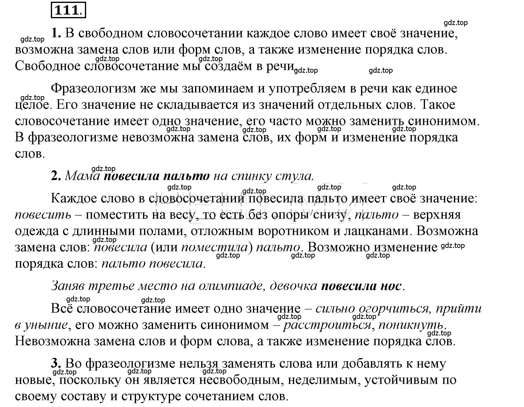 Решение 2. номер 111 (страница 116) гдз по русскому языку 6 класс Быстрова, Кибирева, учебник 1 часть