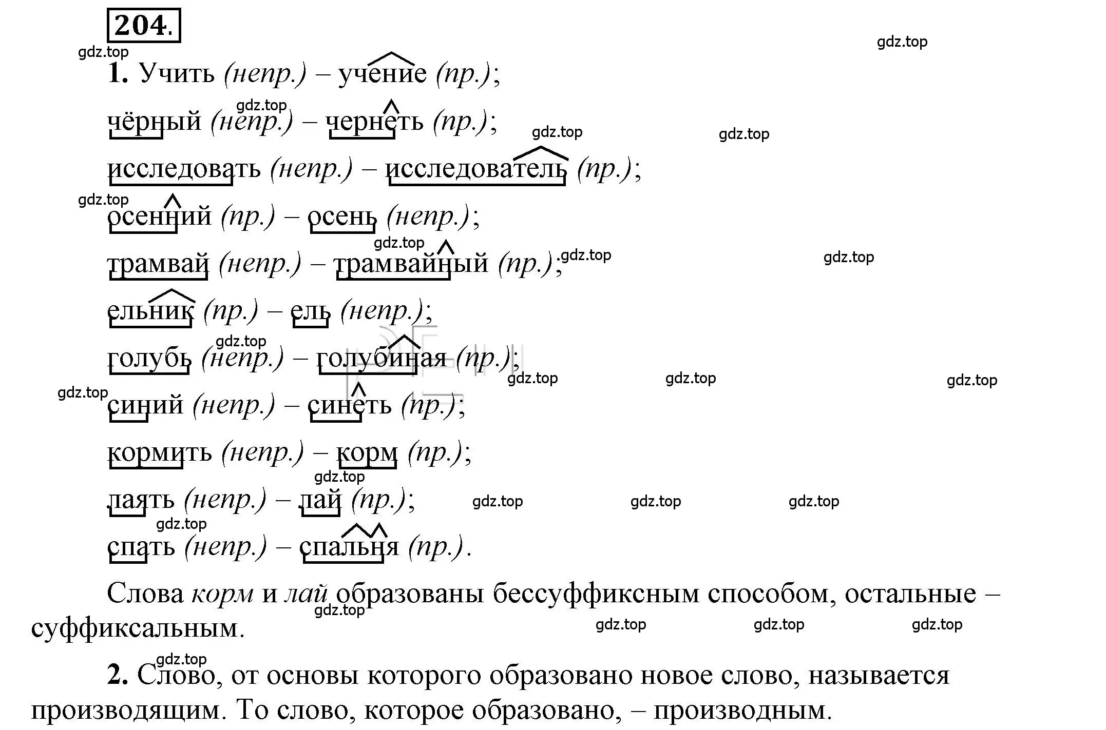 Решение 2. номер 204 (страница 165) гдз по русскому языку 6 класс Быстрова, Кибирева, учебник 1 часть