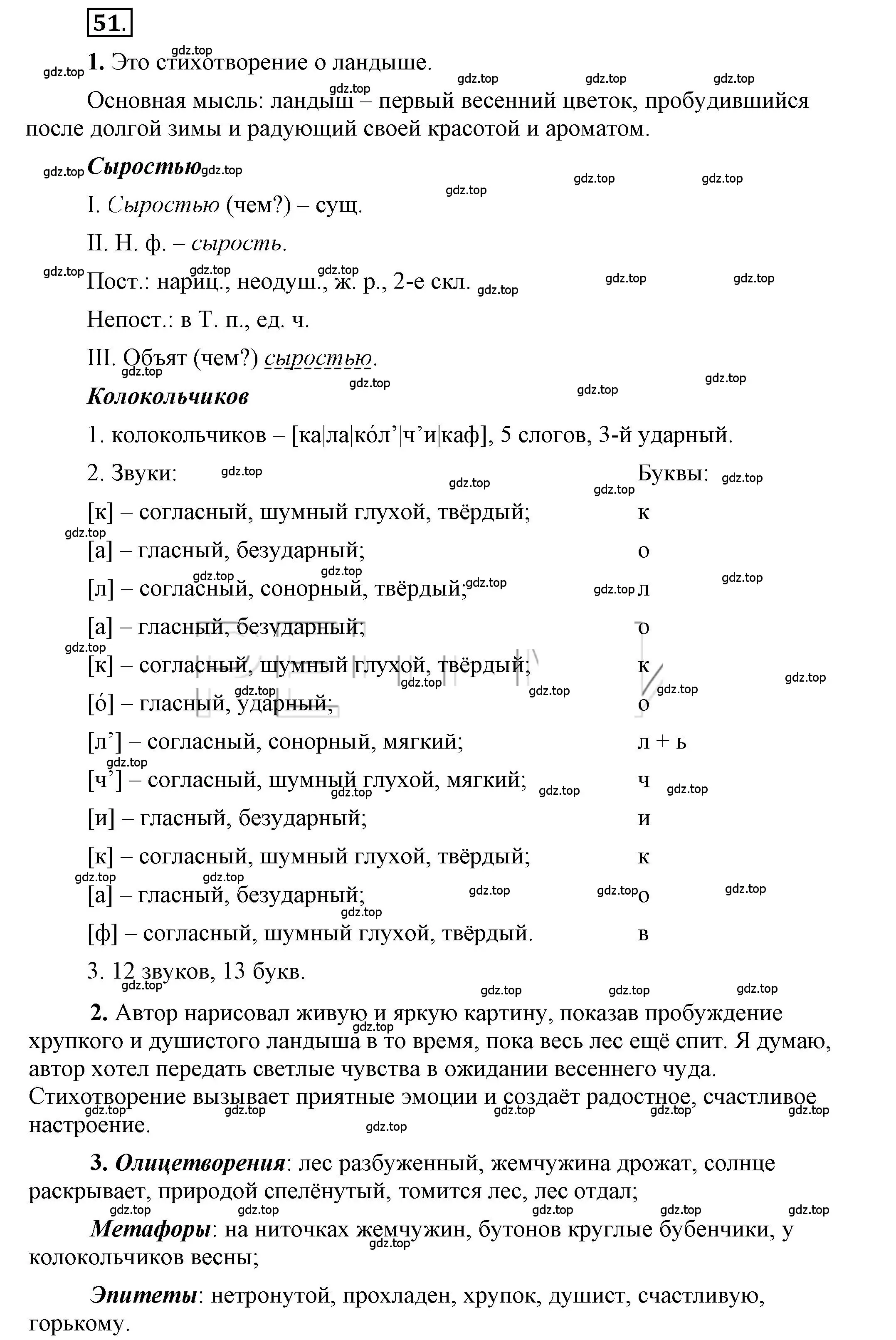 Решение 2. номер 51 (страница 60) гдз по русскому языку 6 класс Быстрова, Кибирева, учебник 1 часть