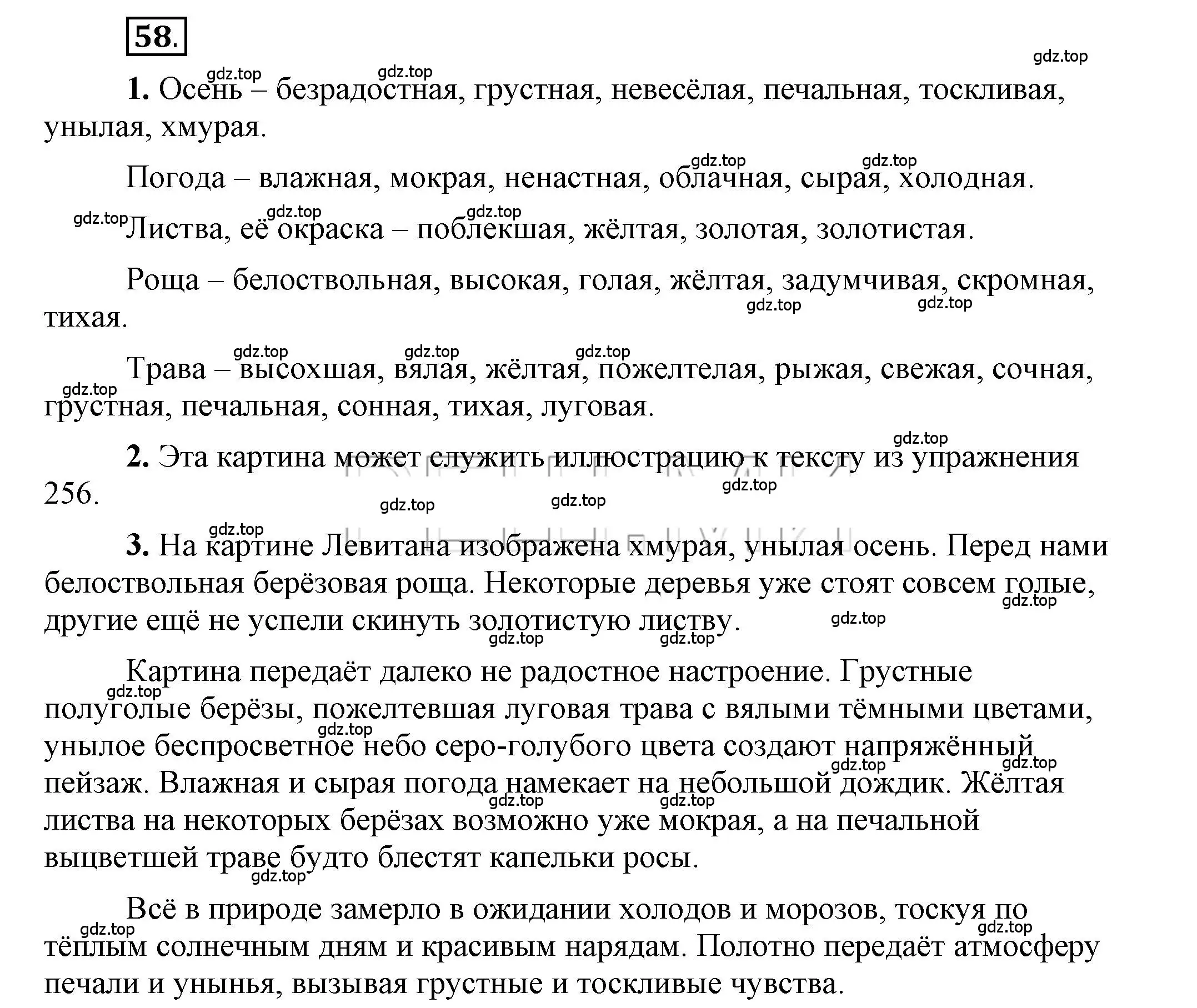 Решение 2. номер 58 (страница 67) гдз по русскому языку 6 класс Быстрова, Кибирева, учебник 1 часть