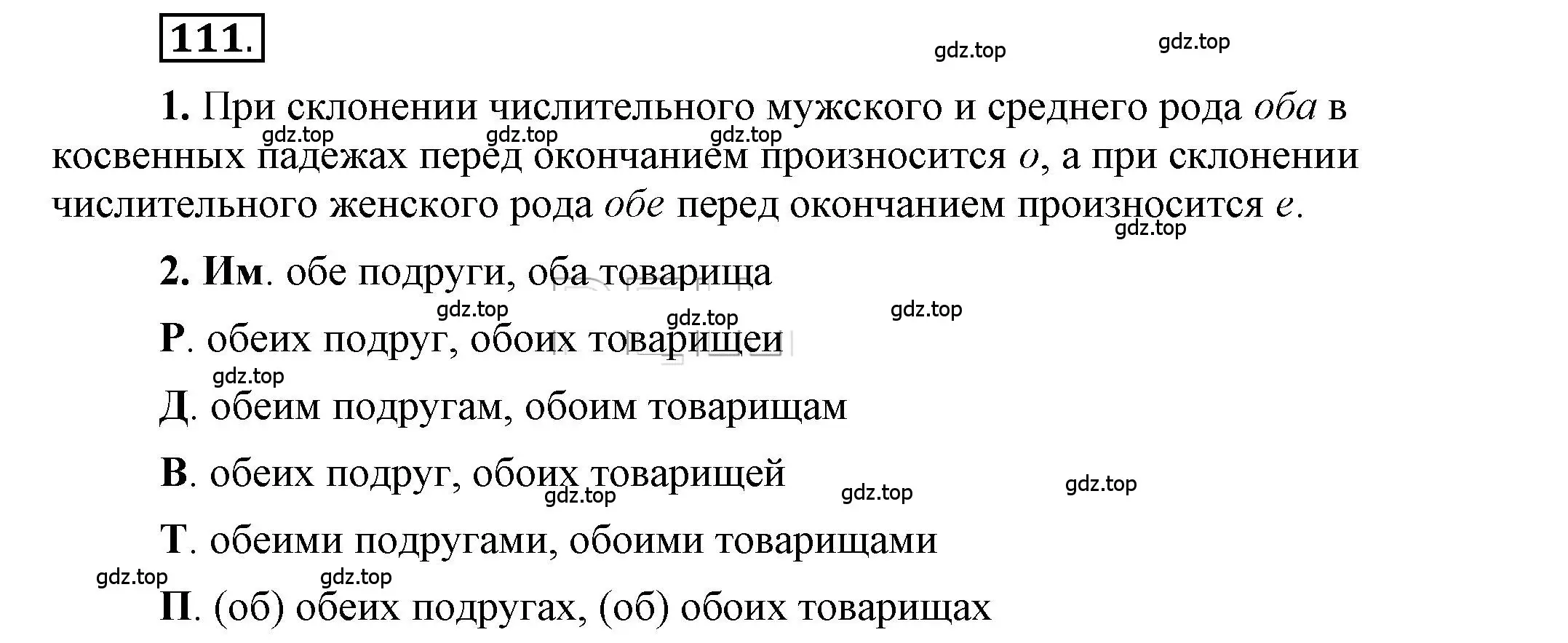 Решение 2. номер 111 (страница 85) гдз по русскому языку 6 класс Быстрова, Кибирева, учебник 2 часть