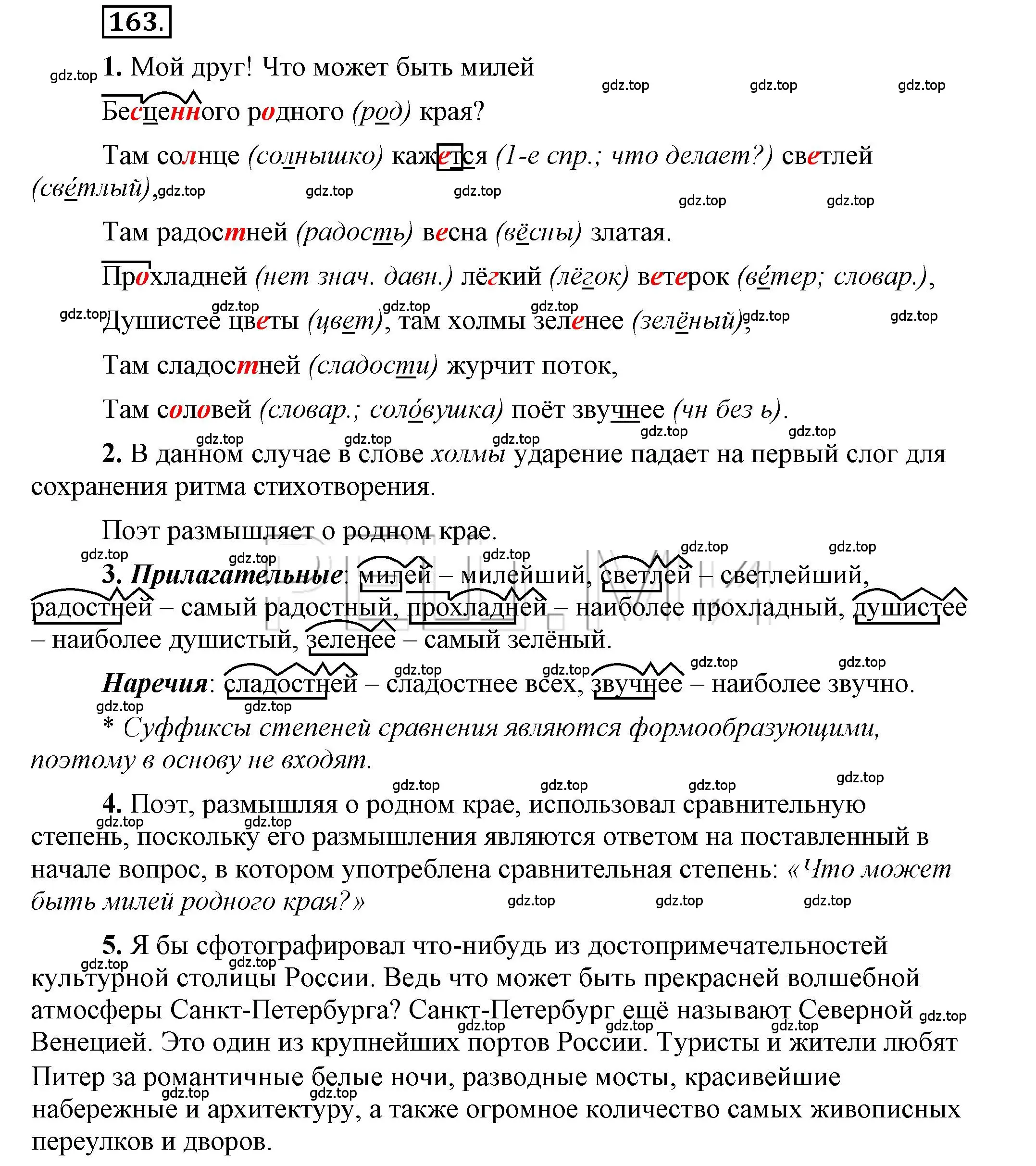 Решение 2. номер 163 (страница 127) гдз по русскому языку 6 класс Быстрова, Кибирева, учебник 2 часть